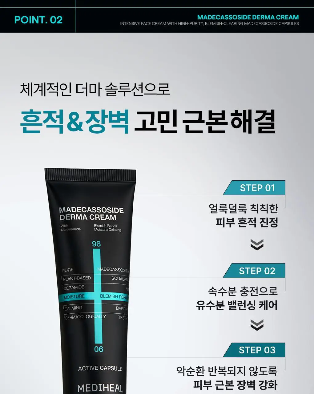 [수분흔적크림] 메디힐 마데카소사이드 흔적 리페어 더마 크림 50ml 상세페이지 9